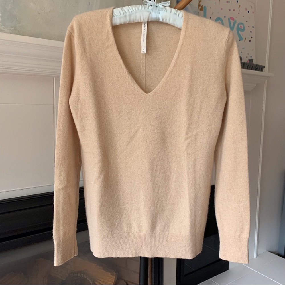 Babaton Cream V-Neck Sweater
